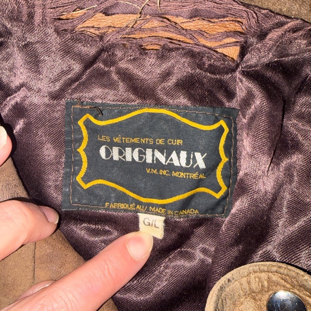 Vintage genuine suede perfecto western belted brown Jacket - Picture 6 of 11